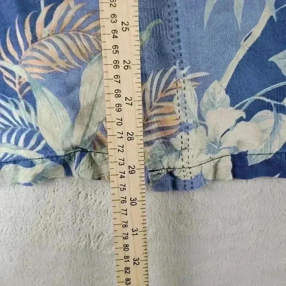 Tommy Bahama Short Sleeve Silk Button-Up Floral Shirt Blue Sz 2XL XXL - Picture 7 of 8